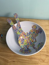 DISNEY MICKEY MOUSE MELAMINE SERVING BOWL +utinsels &COUNTING BOARD DISNEY PARKS picture