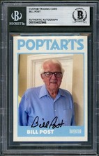 Bill Post SIGNED Custom Card Invented Pop-Tarts Kellogg's Dec. Auto Beckett BAS picture