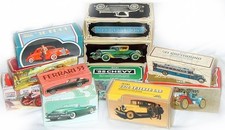AVON Antique CAR BOTTLES LOT Collectible EMPTY Decanters BOXES Vintage 1970s picture