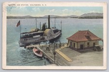 NH New Hampshire Wolfeboro Mt Washington Landing Station Postcard c1915 picture