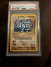 Pokémon Base Set Machamp Holo 1st Edition 1999 PSA 6 Card 8/102 picture