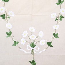 Vtg Madeira Tablecloth Hand Appliqued Ribbons Bows Floral Design 68x106 UNUSED picture