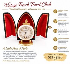 Vintage French Travel Clock. Authentic French colletible 