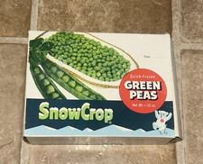 Vintage 1950s SnowCrop Green Peas/ Fish Sticks Freezer Display Box VG Cond picture