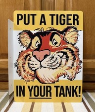 Esso Flange Sign Put A Tiger In Your Tank Double Sided Vintage Style Wall Decor picture