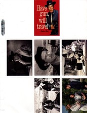 HAVE GUN WILL TRAVEL   TV SHOW   CUSTOM  NOVELTY TRADING CARD 6 CARDS   SET picture