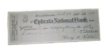 ​Vintage 1915 Ephrata National Bank Check Harry W. Keller Auto Tires Ephemera picture