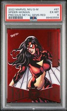 2022 Skybox Marvel Metal Universe Spider-Woman Red /100 PSA 6 picture