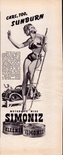 1937 - Simoniz Car Finish - Vintage Print Ad - Cars, Too, Sunburn - Wall Art picture