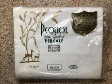 PEQUOT; FINE COMBED PERCALE- 90X120 100% COTTON QUEEN SIZE - ONE SHEET picture