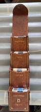 Vintage leather accordion/tiered cigarette case +Early 20th Century Sealed Packs picture