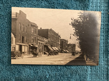RPPC Whitehall New York Downtown View Showing Horse & Carriage with Autos c1910 picture