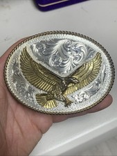 MONTANA SILVERSMITHS silver plate EAGLE western RODEO cowboy 4” Vintage USA picture