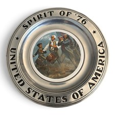 Vintage Spirit of ’76 Pewter Plate 1776 American Revolution USA Bicentennial picture