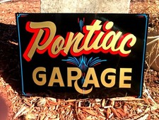 Vintage PONTIAC Chevy Garage Hand Painted HOT RAT ROD SHOP Car SIGN Pinstriped picture