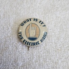 Vintage 1930s Hudson Electric Hand Pinback Button Auto Advertising Greenduck picture