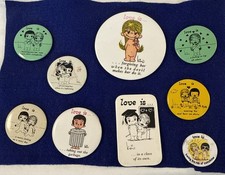 VTG 1970 United Feature Syndicate Love Is Button Kim Casali Pinback Lot of 9 picture