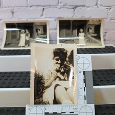 Vintage 1949 Easter Sunday Photos B&W Snapshots Girl with Kittens Lot of 3 picture