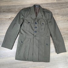Vintage 1984 USMC Marine Corps Service Alpha Dress Green Uniform Coat Jacket picture