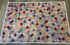 Vintage Patchwork Quilt, Lap Robe, 1940’s Era, Calico Prints,, Multi Color picture