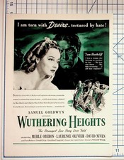 Wuthering Heights 1939 Movie Ad Laurence Olivier Merle Oberon Samuel Goldwyn picture