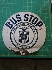 BUS STOP Sign Friendship Heights Metro Transportation Transit Chevy Chase MD DC picture