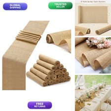 Buryeah 15 Pack Burlap Table Runners 12 x 71 Inch Natural Jute picture