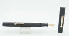 Rare Borinquen Black Chased Hard Rubber & Gold Fountain Pen - 1920's Puerto Rico picture
