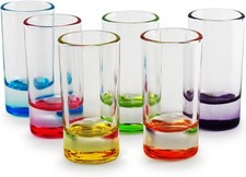 CircleWare Paradise 6pc 1.2 Oz Multicolored Shot Glasses NEW picture