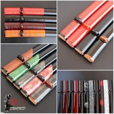 Rayskin Wrapped Rattan Wood Saya Sheath Buffalo Horn Fittings For Japanese Sword picture