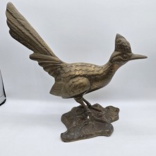 Vintage Mid Century Brass Roadrunner Large Roadrunner Bird Figure Southwest picture