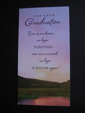 UNUSED 2000s vintage greeting card Hallmark GRADUATION w/ Money/Gift Card Holder picture