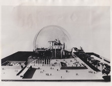 1966 Press Photo Expo 67 US Pavilion Geodesic Dome Model by Buckminster Fuller picture