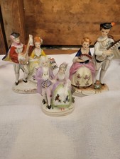 Vintage Occupied Japan Porcelain Figurine Rococo Courting Couple Music Gold Trim picture