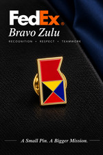 NEW FedEx - BZ BravoZulu Enamel Pin & 8x10 Certificate, Vintage & Retired picture