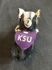 VINTAGE Kansas State University small plush skunk personality pet - KSU - OLD picture