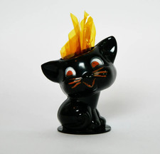 Vintage 1950s Kokomold Plastic Halloween Candy Container, Black Cat picture
