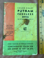 Vintage Putnam Fadeless Dyes Color Chart By Monroe Chemical Co. Quincy, IL picture