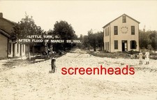 1913 RPPC PHOTO FLOOD LITTLE YORK OHIO 