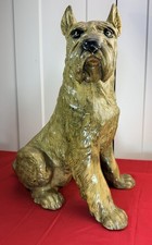 VTG Marwal Schnauzer Dog Chalkware Plaster MCM Figurine Large Doorstop picture