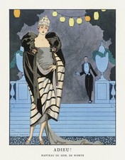 1921 Art Deco French Adieu  Advertisement Poster Print picture