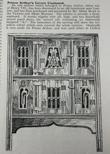 Prince Arthur's Livery Cupboard Furniture Antique Print Ad Advertising 1912 VTG picture