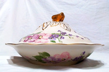 VINTAGE VPS SUMER BANK TURK MALI HAND PAINTED LIDDED BOWL, SIGNED ARTIST, TURKEY picture