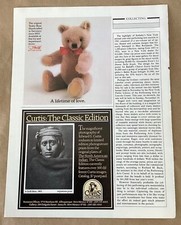 Steiff teddy bear advertising print 1982 vintage 1980s magzne art Button in Ear picture
