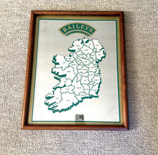 Rare Vintage Baileys Irish Cream / Aer Lingus Map of Ireland Bar Mirror Sign picture
