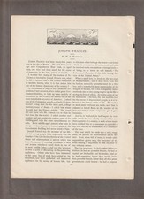Vintage 1896 JOSEPH FRANCIS Magazine ARTICLE Pages~INVENTOR of LIFE-CAR/Boat picture
