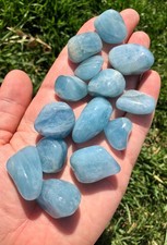 Aquamarine Tumbled Stone - Polished Natural Aquamarine Crystal from Angola picture