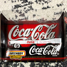 Coca-Cola 1959 Cadillac Convertible Die-Cast Car Soda Theme White/Red Repro picture