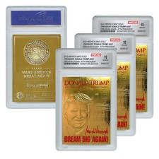 DONALD TRUMP 47th President 2025 SIGNATURE GOLD Card - Gem-Mint 10 **(QTY - 3)** picture