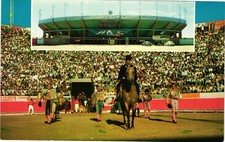 Vintage Plaza de Toros Monumental Juarez Mexico Bullring Matador Postcard Unused picture